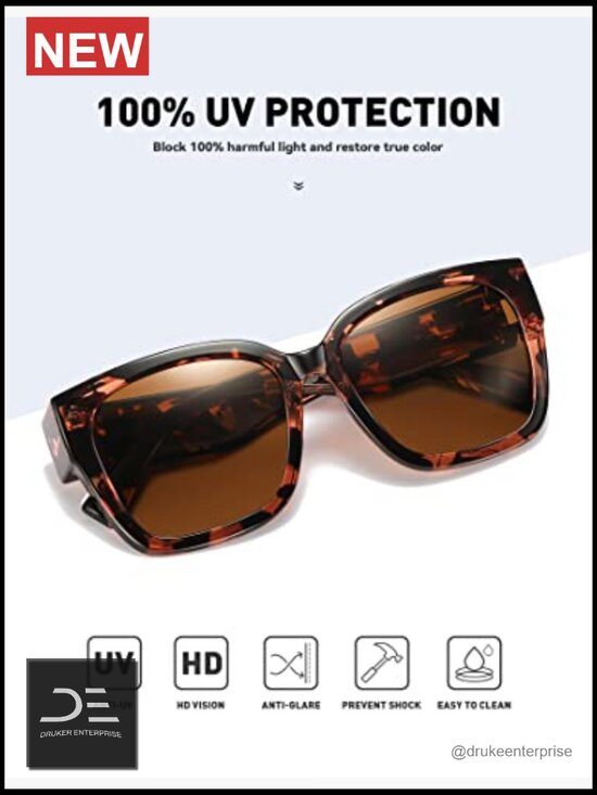 Oversized Fit Over Glasses Sunglasses Large Square Polarized UV Protection